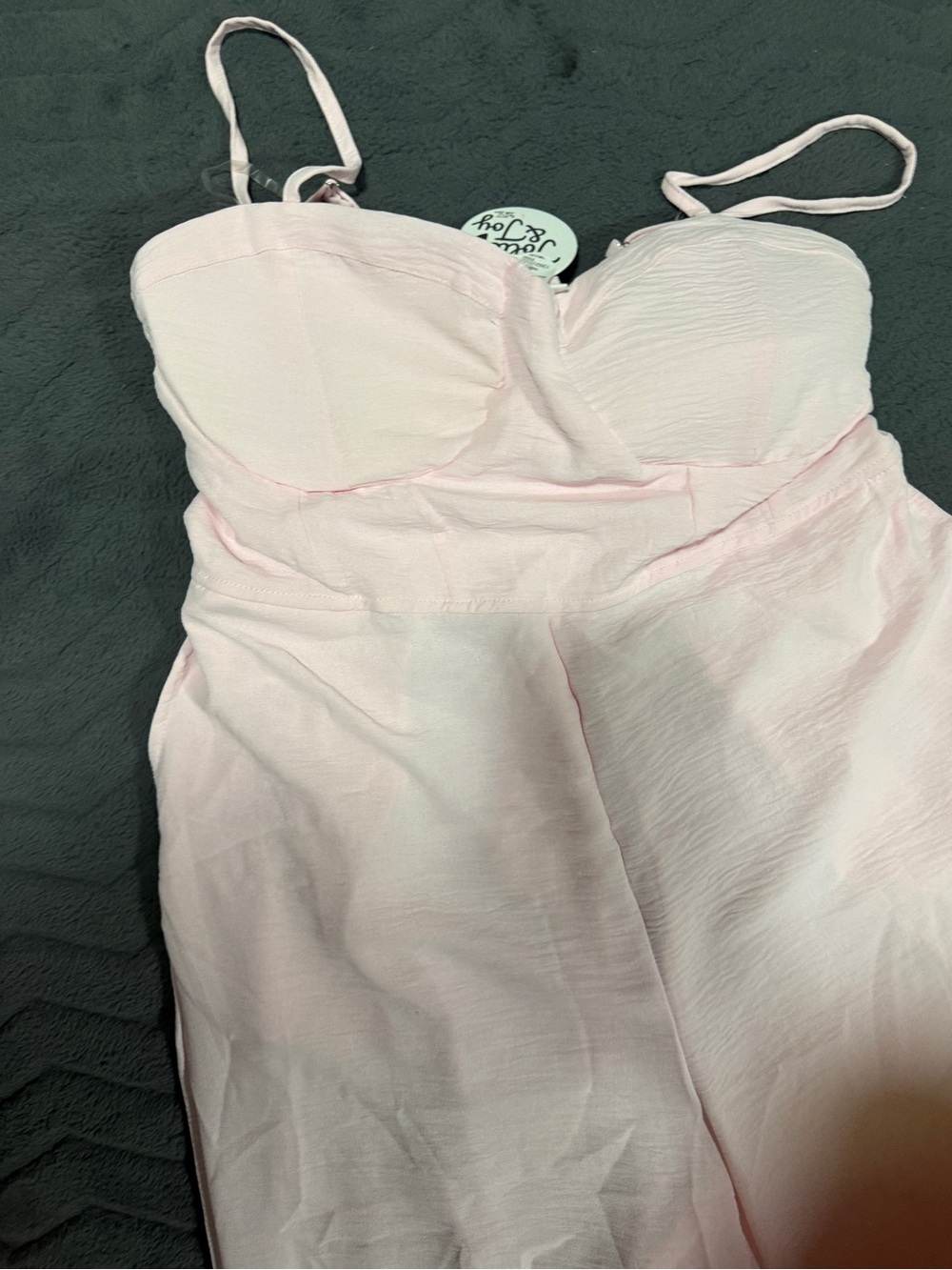 Women's Light Pink Strapless Bustier Sleepwear Dress